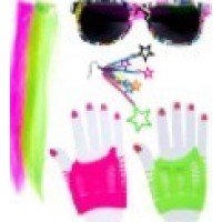 SET AÑOS80 CHICA 2EXT PENDI GUANTES