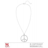 COLLAR SIMBOLO PAZ HIPPIE STRASS