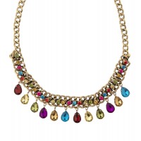   COLLAR ORO GEMAS MULTICOLOR
