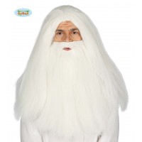 PELUCA BARBA BLANCA MAGO ANILLO