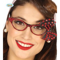 GAFAS PIEDRITAS CON LAZO ROJO AÑOS 50