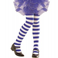 MEDIAS PANTYS 7A10AÑOS RAYA AZUL/BLANCA