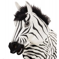 MASCARA CABEZA COMPLETA ZEBRA C/PELO