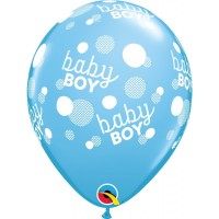 6 GLOBOS 11" LATEX BABY BOY CELESTE