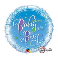 $D GLOBO 9" PALO FOIL WELCOME BABY BOY