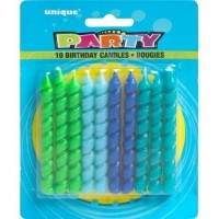 PAQ.10/U VELA ESPIRAL TONO VERDE/AZUL
