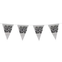 BANDERIN TRIANGULO 25 HOLOGR. PLATA 8MT
