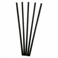 250 PAJITAS RECTA PAPEL NEGRA 20CM  