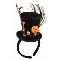 DIADEMA MINI SOMBRERO VUDÚ C/HUESOS