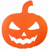 SILUETA CALABAZA COLOR GLITTER NARANJA