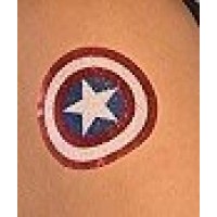 TATUAJE GLITTER CAPITAN AMERICA
