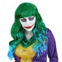 PELUCA VERDE PUNTAS AZUL EVIL JOKER