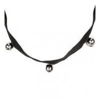 COLLAR NEGRO CASCABEL GATO