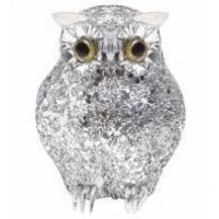 BUHO ESCARCHA PLATA 11CM