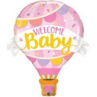 GLOBO 42" FOIL GLOBO WELCOME BABY ROSA
