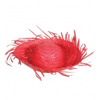   SOMBRERO PAJA ROJO DESPUNTADO