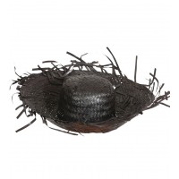 $D   SOMBRERO PAJA NEGRO DESPUNTADO