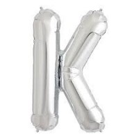 $ GLOBO 34" FOIL LETRA K METAL PLATA