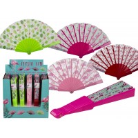 ABANICO PLASTICO FLAMINGO SURT 23X40CM