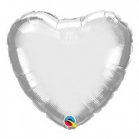  E/GLOBO 18" FOIL CORAZ CHROME PLATA