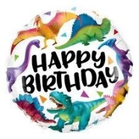 GLOBO 18" FOIL RED.BDAY DINOSAURIOS