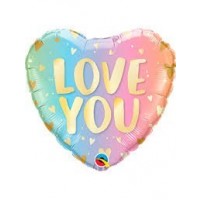 GLOBO 18" FOIL CORAZON LOVE YOU COLOR PA