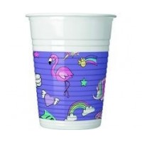 = 8 VASOS PL MINNIE UNICORNIO 200ML