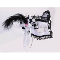 ANTIFAZ HARLEQUIN CON PLUMA NEGRA