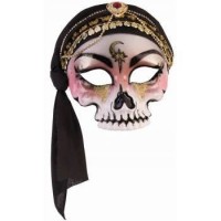 CARETA CALAVERA CON PAÑUELO NEGRO