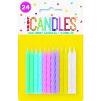 24 VELAS ESPIRAL TONO PASTEL 6CM