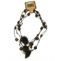 COLLAR CORDON C/BOLA MARRON BARBARO