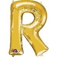 $ GLOBO 16" PALO FOIL LETRA R ORO