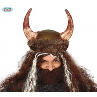 CASCO ADULTO VIKINGO CON PIEL