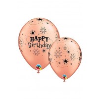 6 GLOBOS 11" LATEX HAPPY BIRTHDAY ROSA