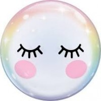 GLOBO 22" BURBUJA PESTAÑAS UNICORNIO