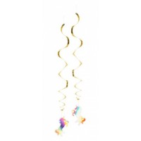  3 TIRAS ESPIRAL SILUETA UNICORNIO