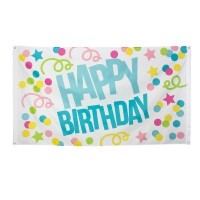  BANDERA "HAPPY BIRTHDAY" 90X150CM
