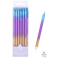   12 VELAS SOPORTE ARCOIRIS 12CM