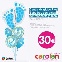 *CENTRO DE GLOBO PIES BABY BOY