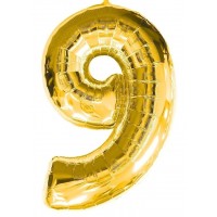 $   GLOBO 34" FOIL FORMA N9 ORO