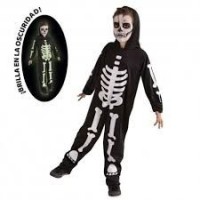 DISFRAZ 8A10AÑO ESQUELETO GLOW IN DARK