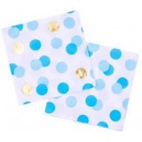   16 SERVILLETAS TOPOS AZUL-ORO 33CM