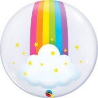 GLOBO 24" BURBUJA ARCOIRIS-NUBE