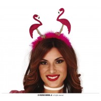 $D  DIADEMA ANTENA FLAMENCOS C/GLITTER
