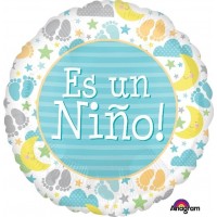 $D GLOBO 18" FOIL ES  NIÑO ICONOS PASTEL