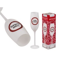 COPA CHAMPAN BLANCA GLITTER ROJO H.BIRTH