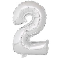  GLOBO 16" FOIL PALO FORMA N2 PLATA