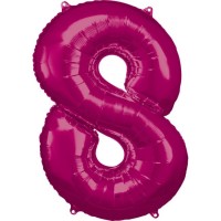   GLOBO 34" FOIL FORMA N8 FUCSIA