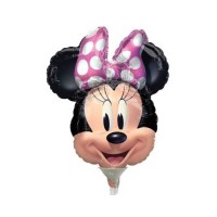   GLOBO 9" PALO FOIL CABEZA MINNIE