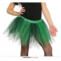 TUTU INFANTIL VERDE/NEGRO GLITTER 30C